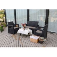 See more information about the Faro Garden Patio Dining Set by Royalcraft - 4 Seats Charcoal Cushions