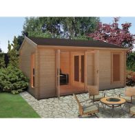 See more information about the Shire Firestone 12' 8" x 17' 3" Reverse Apex Log Cabin - Premium 34mm Cladding Tongue & Groove
