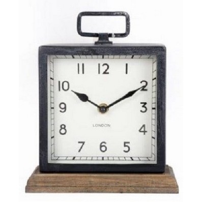 See more information about the Clock Metal & Wood Black Battery Powered - 22cm