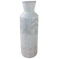 See more information about the Vase Stoneware White with Herringbone Pattern - 44cm