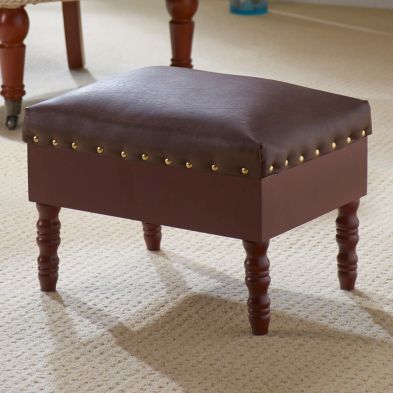 Faux Leather Foot Rest Stool With Storage