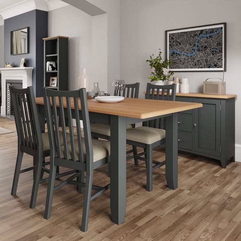 Portchester Light Oak & Grey Extending 1.6 To 2M Dining Table
