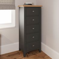 See more information about the Portchester Light Oak & Grey 5 Drawer Chest Of Drawers