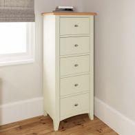 See more information about the Portchester Tall Chest of Drawers Oak White 5 Drawers