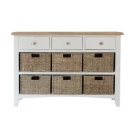 See more information about the Ava Oak & Wicker 9 Drawer Chest White