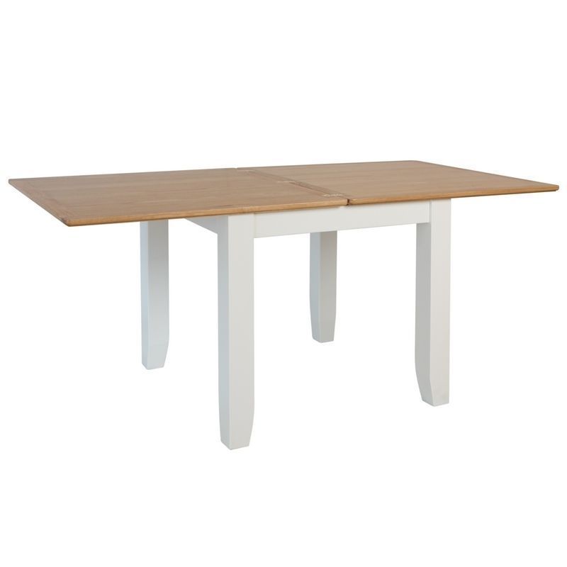 Ava Oak Flip Top Extending 4/6 Seat Extending Dining Table White