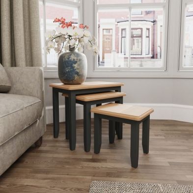See more information about the 3 Portchester Nest of Tables Oak Grey