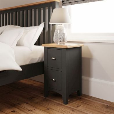 See more information about the Portchester Bedside Table Oak Grey 2 Drawers