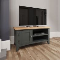 See more information about the Portchester Light Oak & Grey 1 Door Tv Unit With 2 Shelves