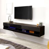 See more information about the Galicia Wall TV Unit Black 2 Door 2 Shelf 150cm