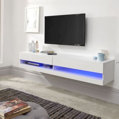 See more information about the Galicia TV Unit White 2 Shelves