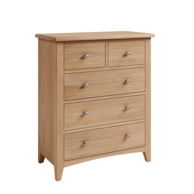 See more information about the Oxford Oak Chest of Drawers Natural 5 Doors 5 Drawers