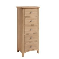 See more information about the Oxford Oak Tall Chest of Drawers Natural 5 Drawers