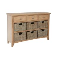 See more information about the Oxford Oak Side Table Natural 9 Drawers