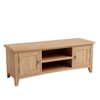 See more information about the Oxford Oak TV Unit Natural 2 Shelves 2 Doors
