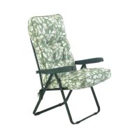 See more information about the Cotswold Garden Folding Recliner by Glendale with Green & White Cushions