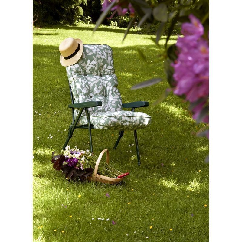 Cotswold Garden Folding Recliner by Glendale with Sage Cushions