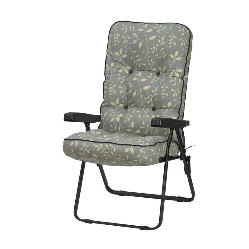 Country Garden Folding Recliner by Glendale with Green & Yellow Cushions
