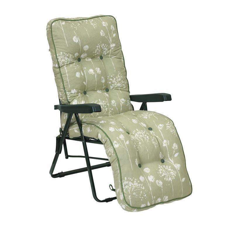 Renaissance Garden Folding Relaxer by Glendale with Sage & White Cushions