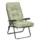See more information about the Renaissance Garden Folding Recliner by Glendale with Sage & White Cushions