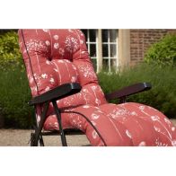 See more information about the Renaissance Garden Folding Relaxer by Glendale with Red & White Cushions