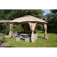 See more information about the Rio Luxury Garden Gazebo by Glendale with a 3 x 3.65M Mocha Canopy