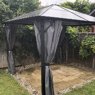 See more information about the Glendale Exquisite 2.5 x 2.5M Gazebo With Curtains Grey