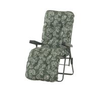 See more information about the Aspen Garden Folding Relaxer by Glendale with Green & White Cushions