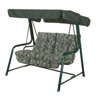 See more information about the Aspen Garden Swing Seat by Glendale - 2 Seats Green & White Cushions