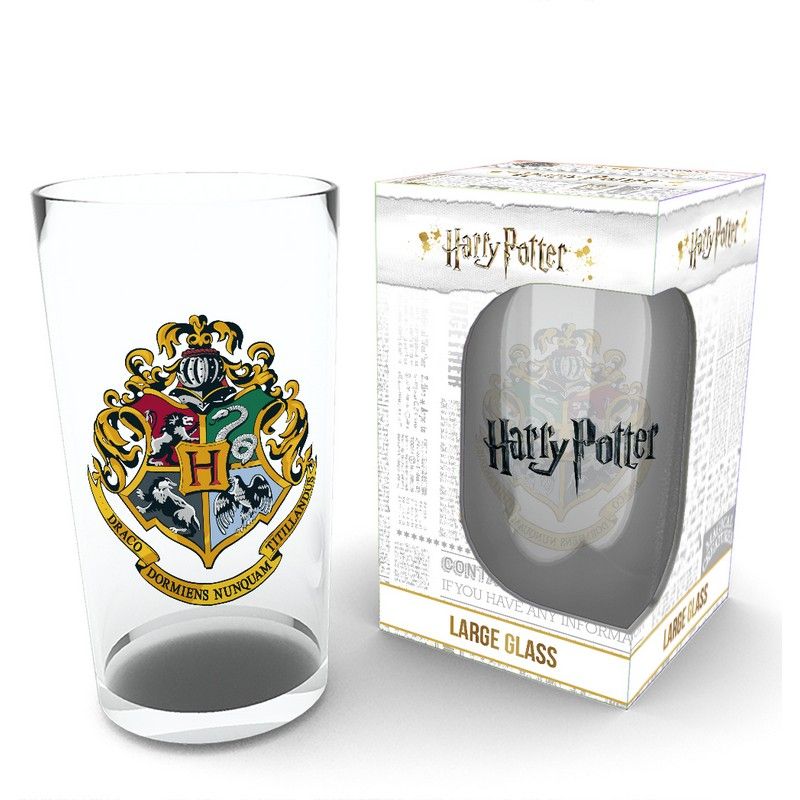 Large Harry Potter Hogwarts Crest Glass 400ml