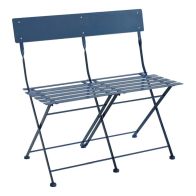See more information about the 2 Seater Folding Metal Bistro Garden Patio Bench - Navy