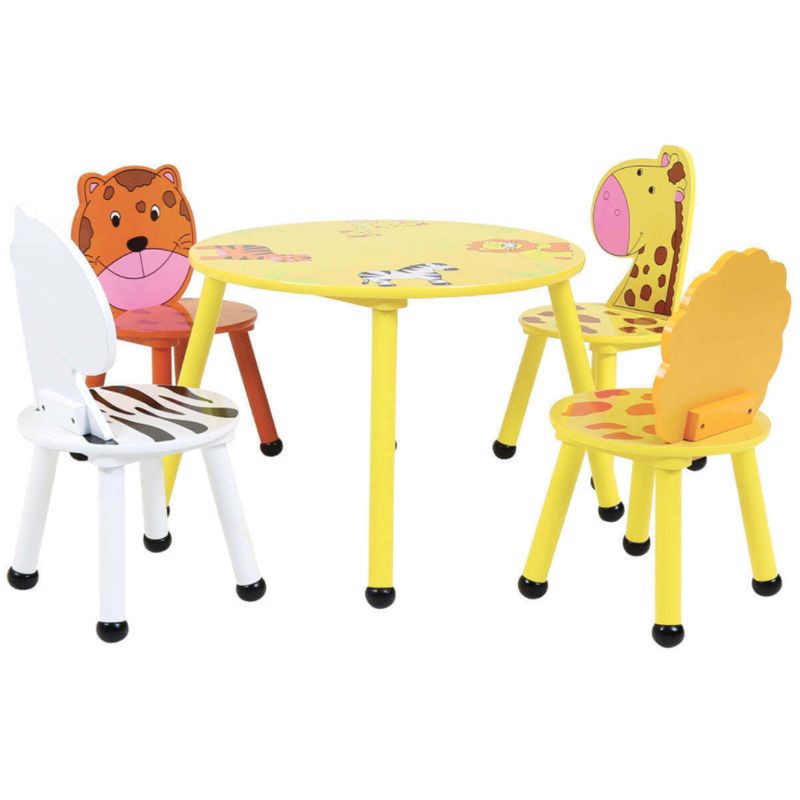 Kids Wooden Table And 4 Chairs Flash, Toddler Wooden Table And Chairs Uk