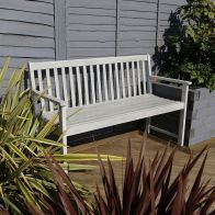 See more information about the Bentley FSC Acacia White Washed Wooden Garden Bench