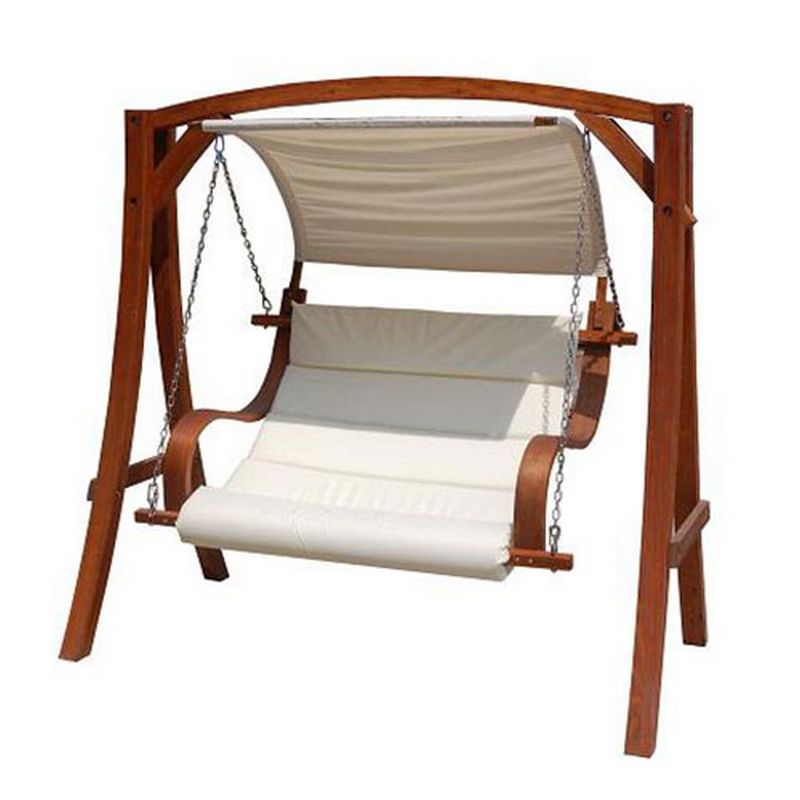 Essentials Garden Swing Seat by Wensum - 3 Seats Cream Cushions