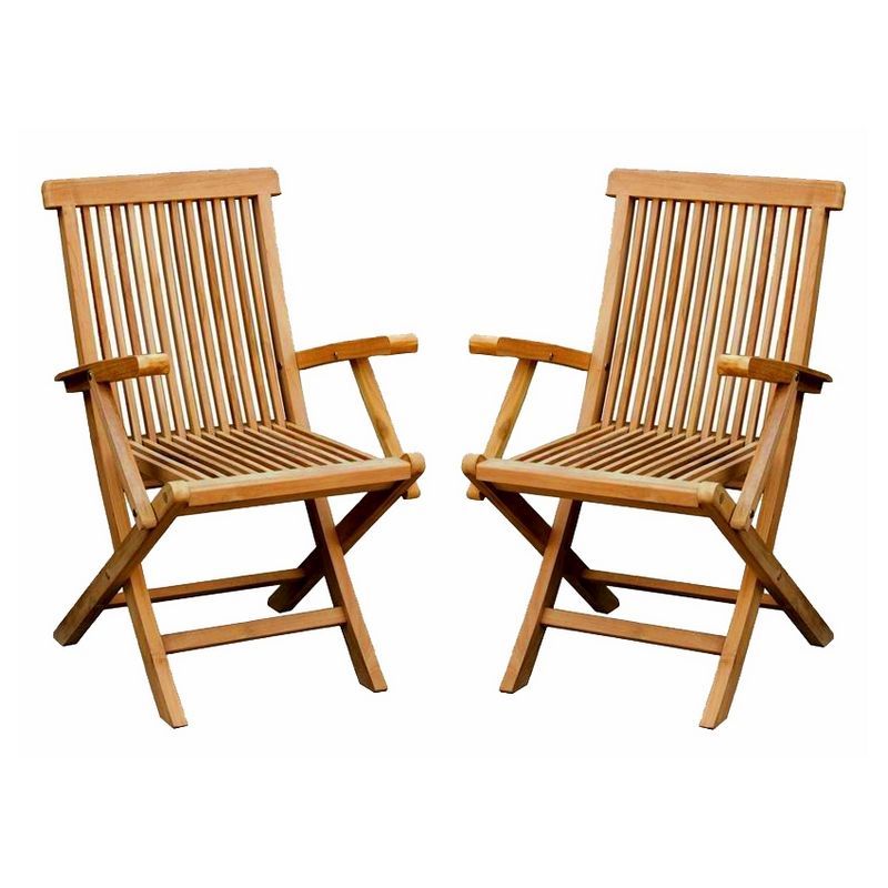 Solid Wooden Folding Garden Arm Chairs, Folding Wooden Garden Dining Chairs Uk