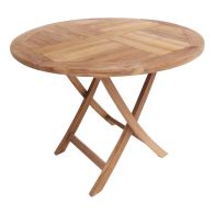 Wensum Solid Wooden Round Folding 2-4 Seater Garden Table