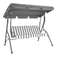 See more information about the 2 Seater Garden Patio Swing Seat Hammock Chair - Grey Striped