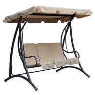 See more information about the Premium 3 Seater Garden Swing Seat with Beige Canopy