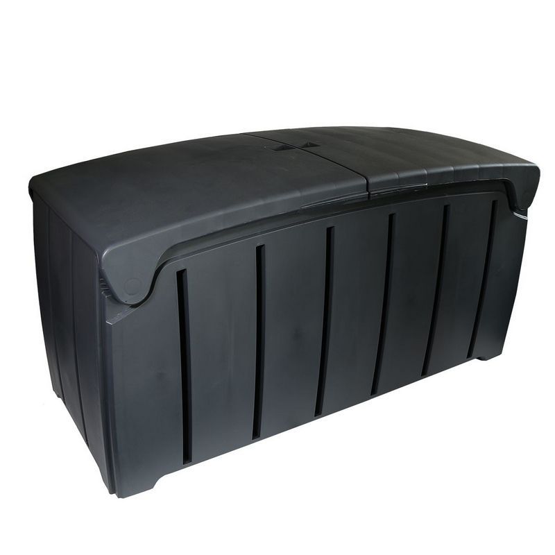 Plastic Outdoor Storage Box 322 Litres Extra Large - Black Essentials by Wensum