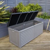 See more information about the Plastic Outdoor Storage Box 390 Litres Extra Large - Grey & Black Essentials by Wensum