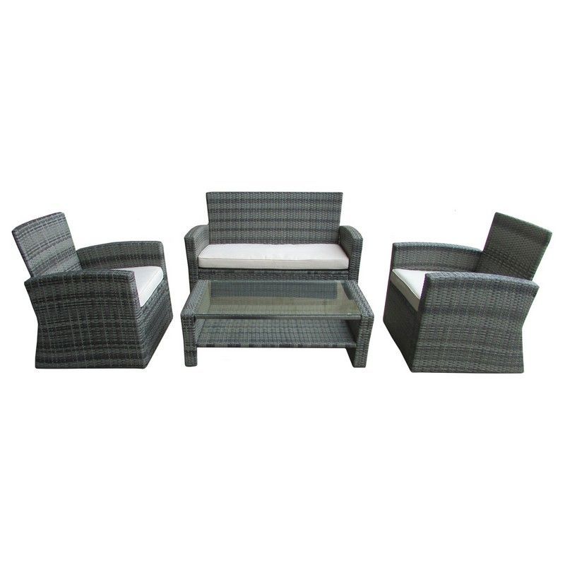 Deluxe Rattan Garden Furniture Set by Wensum - 4 Seats Cream