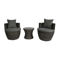 See more information about the Classic Rattan Garden Chair Set by Wensum - 2 Seats Grey