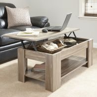 See more information about the Harper Lift Up Coffee Table Brown 1 Shelf Walnut Style