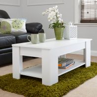 See more information about the Harper Extending Coffee Table White 1 Shelf 105cm