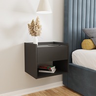 See more information about the 2 Harmony Bedside Tables Black 1 Shelf 1 Drawer