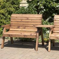 See more information about the Charles Taylor 3 Seat Straight Tete-a-tete Garden Bench & Table
