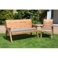 See more information about the Scandinavian Redwood Garden Tete a Tete by Charles Taylor - 4 Seats Grey Cushions