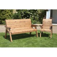 See more information about the Charles Taylor 4 Seat Set Angled Garden Bench - Green Cushions