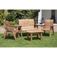 See more information about the Charles Taylor 4 Seat Rectangular Table Combi Scandinavian Redwood Garden Furniture