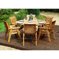 See more information about the Charles Taylor 6 Seat Circular Table & Chairs Scandinavian Redwood Garden Furniture